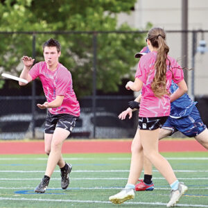 Wayland’s Preston Schwendt participated in the Boston Ultimate Disc Alliance Division 2 All-Star game prior to a Boston Glory game at Hormel Stadium in Medford. (Photo by Jonathan Malerba / Jonathan Malerba Photography)