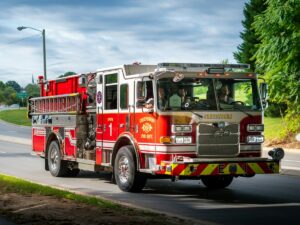 Fire truck on street (Unsplash, free license)