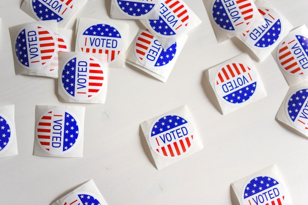 I Voted stickers (Unsplash, free license)
